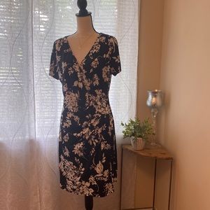 Black and white floral print dress